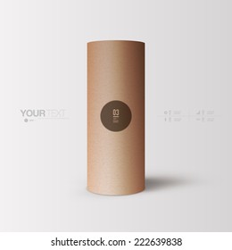 Abstract minimal 3D paper tube object with your text   Eps 10 stock vector illustration 