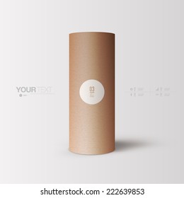 Abstract minimal 3D paper tube object with your text   Eps 10 stock vector illustration 