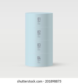 Abstract minimal 3D tube object design with your text and numbers. Eps 10 stock vector illustration 