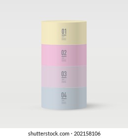 Abstract minimal 3D tube object design with your text and numbers. Eps 10 stock vector illustration 