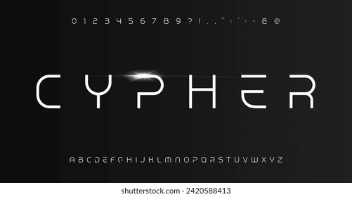 Abstract minimal alphabet, sleek sans letters, futuristic font for modern logo, urban headline, innovative typography, cosmic typographic design. Vector typeset.