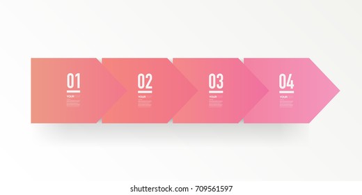 Abstract minimal arrows design with numbers and your text. 
Eps 10 stock vector illustration 