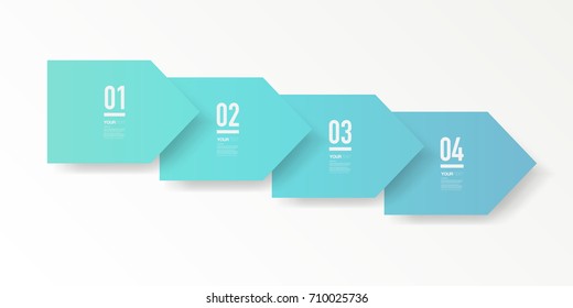 Abstract minimal arrows design with numbers and your text. Eps 10 stock vector illustration 