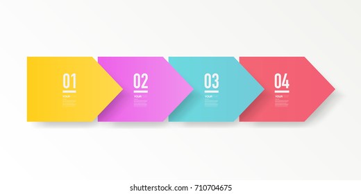 Abstract minimal arrows design with numbers and your text. Eps 10 stock vector illustration 
