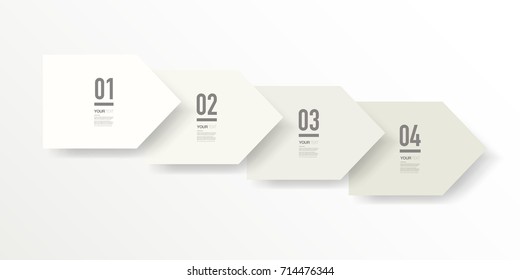 Abstract minimal arrows design with numbers and your text. Eps 10 stock vector illustration 