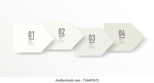 Abstract minimal arrows design with numbers and your text. Eps 10 stock vector illustration 