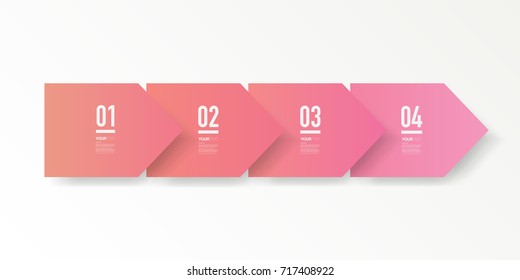 Abstract minimal arrows design with numbers and your text. Eps 10 stock vector illustration 