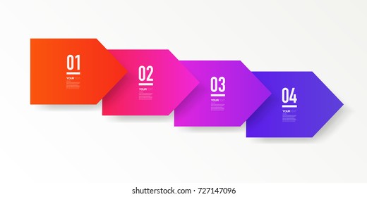 Abstract minimal arrows design with numbers and your text. Eps 10 stock vector illustration 