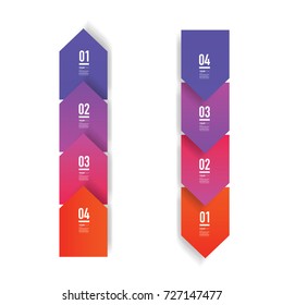 Abstract minimal arrows design with numbers and your text. Eps 10 stock vector illustration 