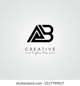 Abstrato Mínimo Artístico Letra AB BA Logo Design. Símbolo De Logotipo De Letra Baseado Inicial.