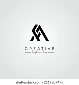 Abstractas diseño de logotipo de AF FA de letra artística mínima. Vector inicial basado en el logotipo de la letra.