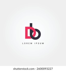 Abstract Minimal Artistic Letter DB BD Logo Design. Initial Based Letter Logo Symbol