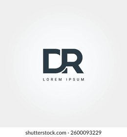 Abstract Minimal Artistic Letter DR RD Logo Design. Initial Based Letter Logo Symbol