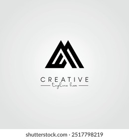 Abstract Minimal Artistic Letter EM ME Logo Design. Initial Based Letter Logo Symbol.