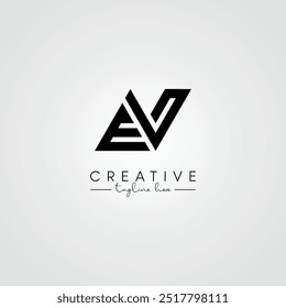 Abstract Minimal Artistic Letter EN NE Logo Design. Initial Based Letter Logo Symbol.