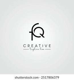 Abstract Minimal Artistic Letter FQ QF Logo Design. Initial Based Letter Logo Vector.