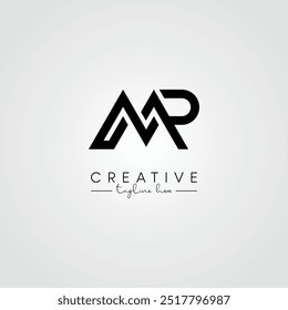 Abstract Minimal Artistic Letter MR RM Logo Design. Initial Based Letter Logo Symbol.