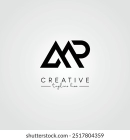 Abstract Minimal Artistic Letter MR RM Logo Design. Initial Based Letter Logo Vector.