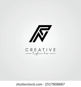 Abstract Minimal Artistic Letter RN NR Logo Design. Initial Based Letter Logo Vector.