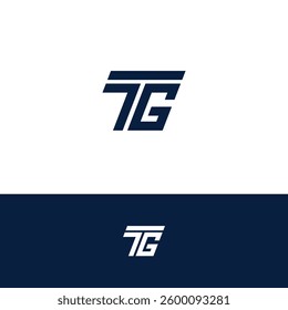 Abstract Minimal Artistic Letter TG GT Logo Design. Initial Based Letter Logo Symbol