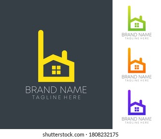 abstrakter minimaler b-Brief-Immobilien-Logo-Design Vektor in eps file. Immobilien-Logo-Design-Symbol 