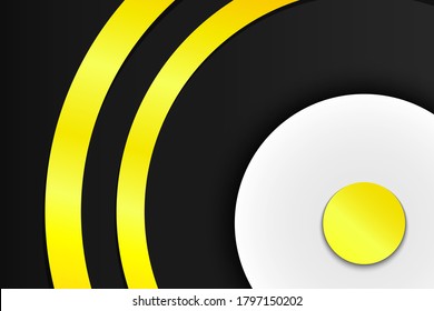 Abstract minimal background with 3d circles floating on black background