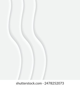 Abstract minimal  background of embossed curve. Light, soft, clear and simple vector illustration with copy space. Monochrome elegant geometric design for web, card, banner, invitation and etc.