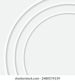 Abstract minimal  background of embossed curve. Light, soft, clear and simple vector illustration with copy space. Monochrome elegant geometric design for web, card, banner, invitation and etc.