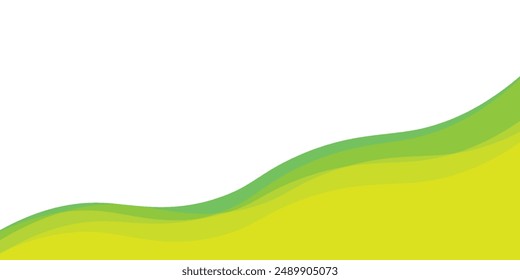 Abstract minimal background with green gradient. Dynamic wave banner background 