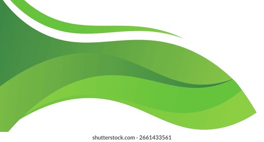 Fondo mínimo Abstractas con gradiente verde. Fondo de Anuncio de onda dinámica con color verde suave. Vector