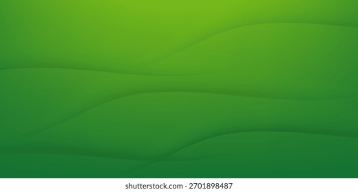 Abstract minimal background with green gradient. Dynamic wave banner background with soft green color	