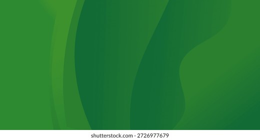 Abstract minimal background with green gradient. Dynamic wave banner background with soft green color.Creative element design in vetor illustration