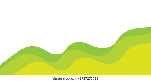 Fundo mínimo abstrato com gradiente verde. Plano de fundo de banner de onda dinâmica 