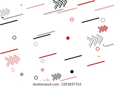 Abstrakter minimaler Hintergrund mit Linien, Kreisen und Pfeilen. Geometrisches Vektordesign