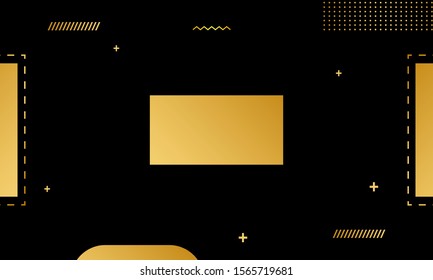 abstract minimal background with memphis style, gold color and geometric shape