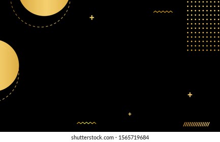 abstract minimal background with memphis style, gold color and geometric shape