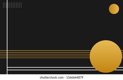 abstract minimal background with memphis style, gold color and geometric shape