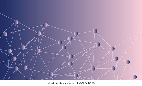 Abstract minimal background with molecule like connected pattern