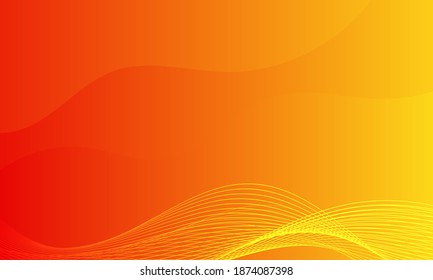 abstract minimal background with orange color, and line wave