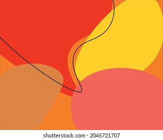 Abstract minimal background with orange colour. Vector graphics.