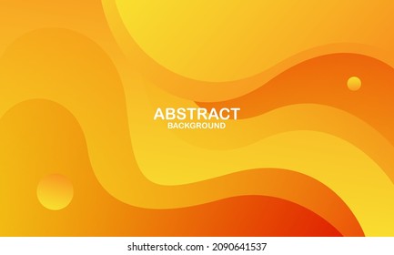 Abstract minimal background with orange and yellow color. Dynamic shapes composition. Vector illustration