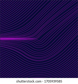 Fondo mínimo abstracto con líneas de neón púrpura. Concepto futuro. Vibrante papel pintado futurista con elementos geométricos. EPS 10.