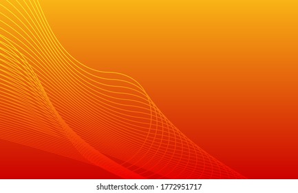 fondo mínimo abstracto con línea ondulada y color naranja.