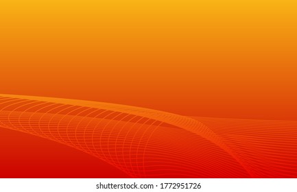 abstract minimal background with wavy line and orange color.