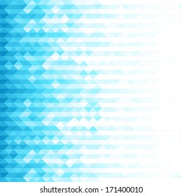 Abstract Minimal Background With White And Blue Pixels, Abstract Blue Background. Ideal For Brochure Cover Or Business Concept Designs.