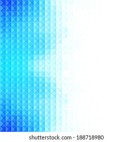 Abstract minimal background with white and blue pixels, abstract blue background. Ideal for brochure cover or business concept designs.