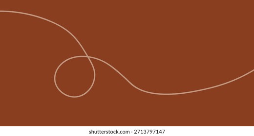 Abstract minimal background with white curved lines on earthy brown backdrop, simple artistic design for banner, wallpaper, brochure, presentation, website header, or stylish digital template. 