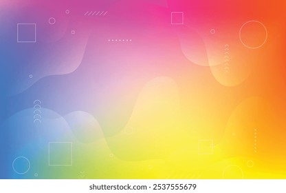 Abstract minimal background with yellow and purple gradient. Fluid gradient shapes composition. Futuristic design posters