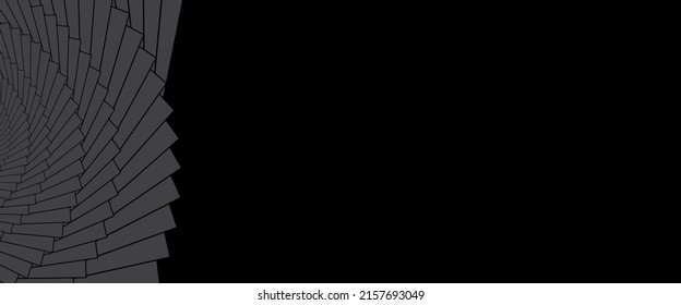 Abstract minimal banner design with space for text on black background. Geometric design for website header. Vector illustration