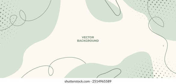 Abstract minimal banner template. Organic shapes floral vector background